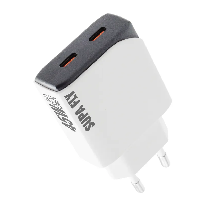 Supa-Fly 45W Dual Port Wall Charger White